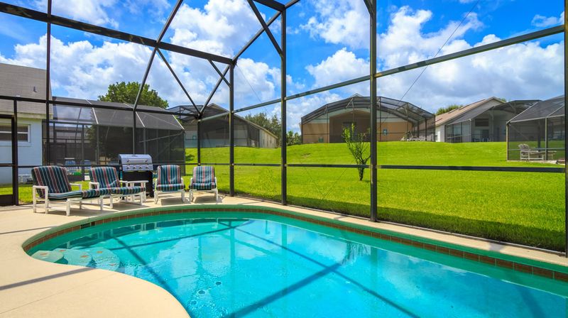 Screened pool and lanai at a Florida home